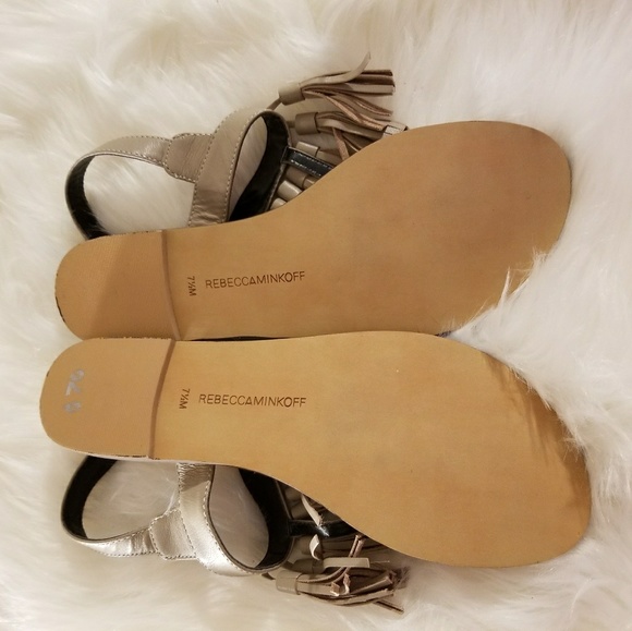 NWOB Rebecca Minkoff Tassel Erin Taupe Sandals - Picture 6 of 7